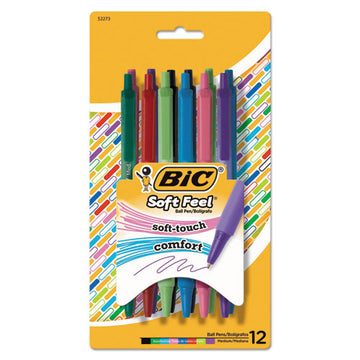 BIC® Soft Feel Ballpoint Pen, Retractable, Medium 1 Mm, Assorted Ink And Barrel Colors, Dozen freeshipping - TVN Wholesale